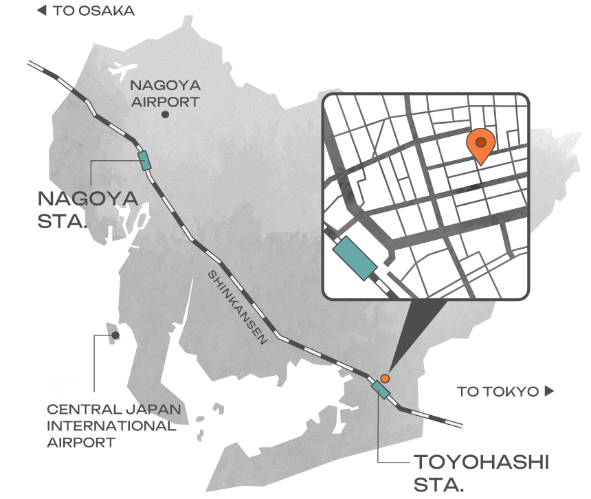 東京と大阪の中間に位置する豊橋駅から徒歩5分のTHE EKAI